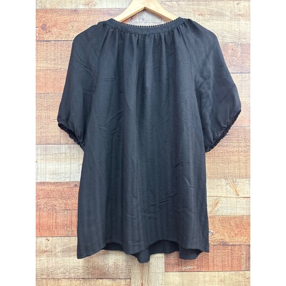 Ann Taylor Loft Black Button-Front Blouse M NWT - Picture 6 of 8